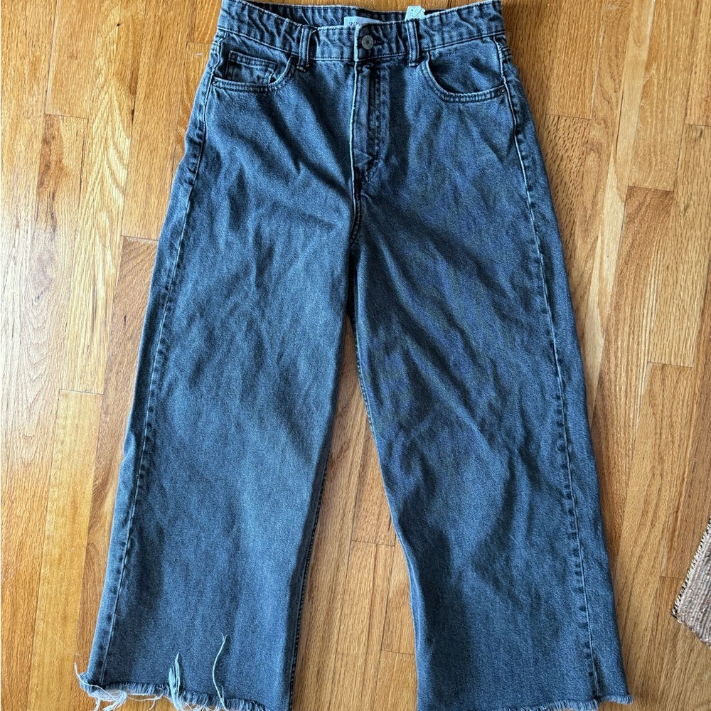 Zara wide leg ankle length denim jeans - Picture 5 of 7